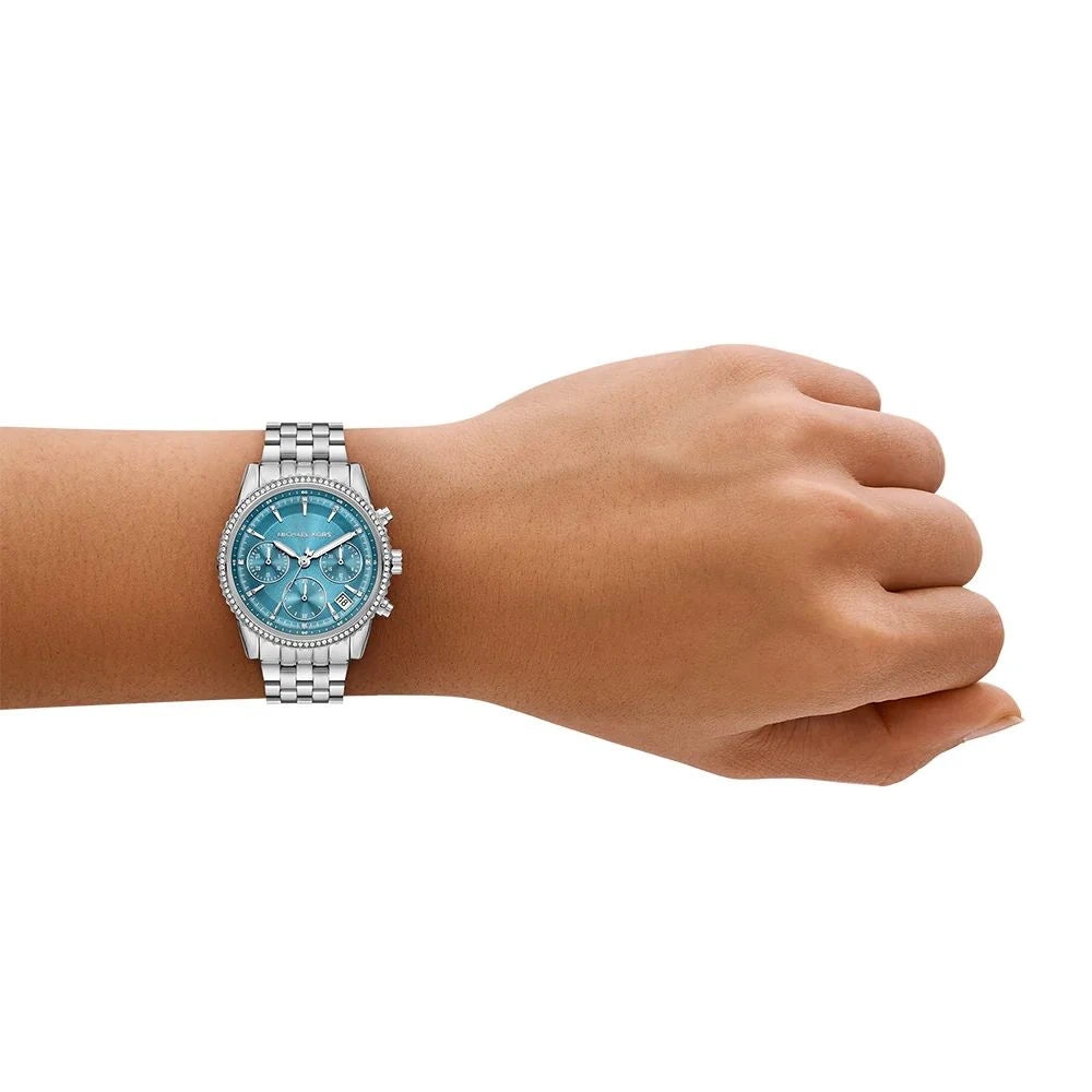 Michael Kors Bryant Silver-Tone Chronograph Ladies Watch – MK7539