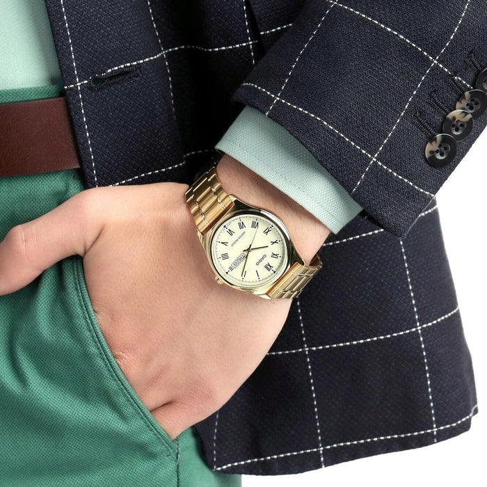 Casio Gold Dial Gold-Tone Men's Watch – MTP-V006G-9BUDF