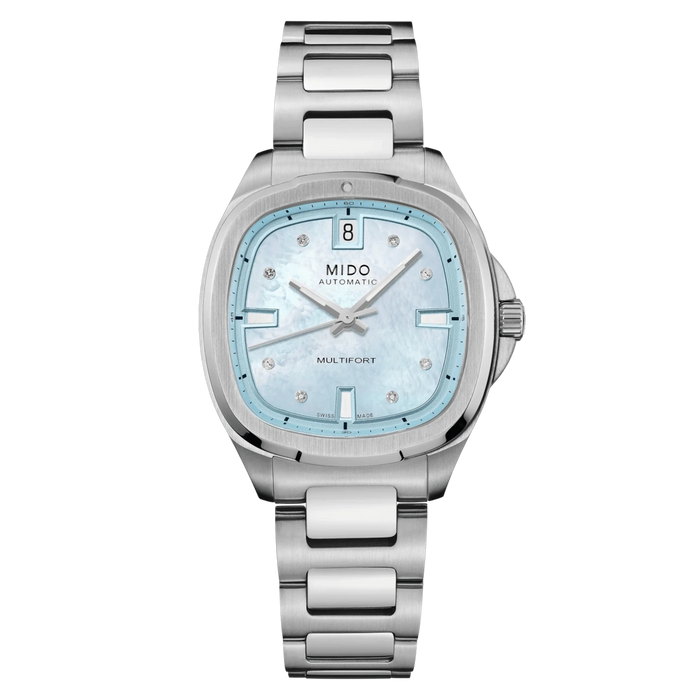 MIDO Multifort TV 35 Mother-of-Pearl Diamond Dial Stainless Steel Ladies Watch – M049.307.11.136.00