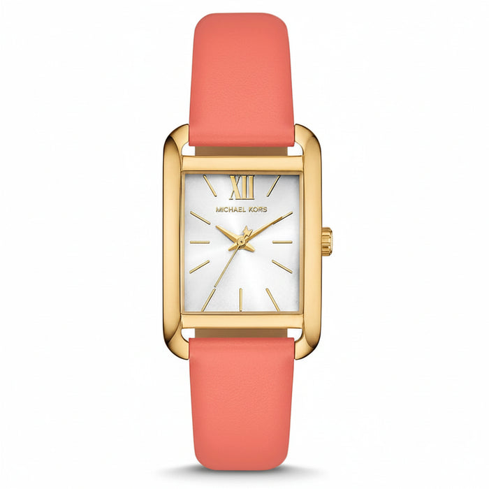 Michael Kors Petite Monroe Gold-Tone & Grapefruit Leather Ladies Watch – MKO1060