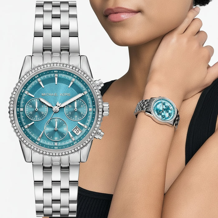 Michael Kors Bryant Silver-Tone Chronograph Ladies Watch β MK7539