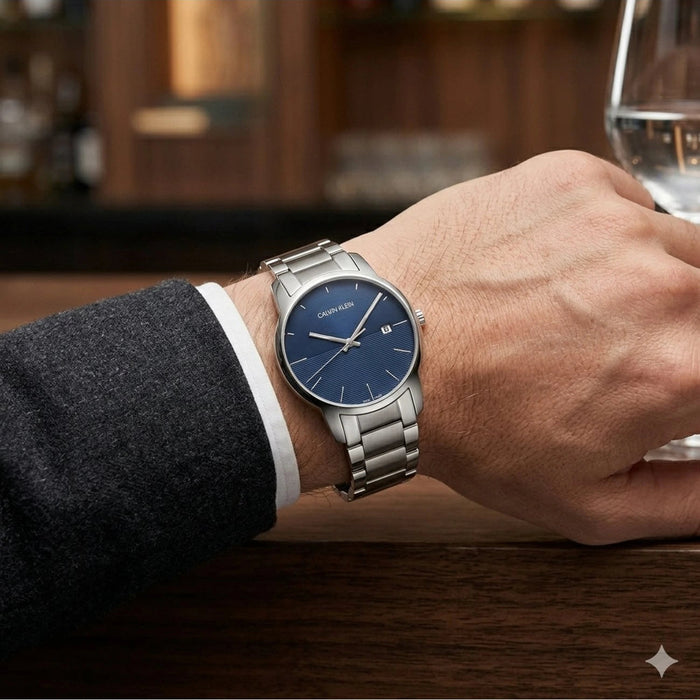Calvin Klein City Blue Dial Stainless Steel Men's Watch โ K2G2G14Q