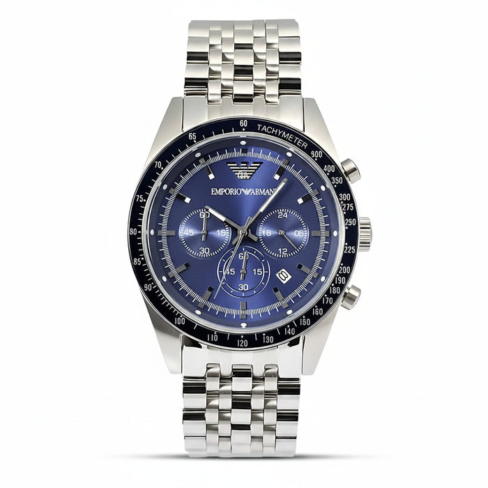 Emporio Armani Sportivo Chronograph Blue Dial Stainless Steel Men's Watch โ AR6072
