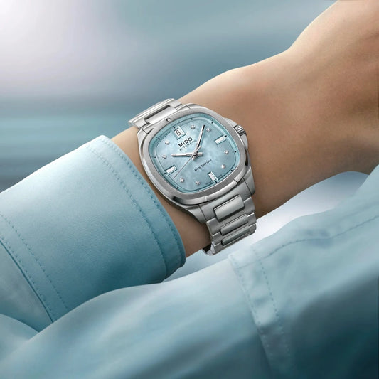 MIDO Multifort TV 35 Mother-of-Pearl Diamond Dial Stainless Steel Ladies Watch โ M049.307.11.136.00