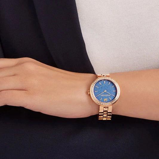 Swarovski Daytime Glittering Blue Dial Rose Gold Bracelet Ladies Watch โ 5182277
