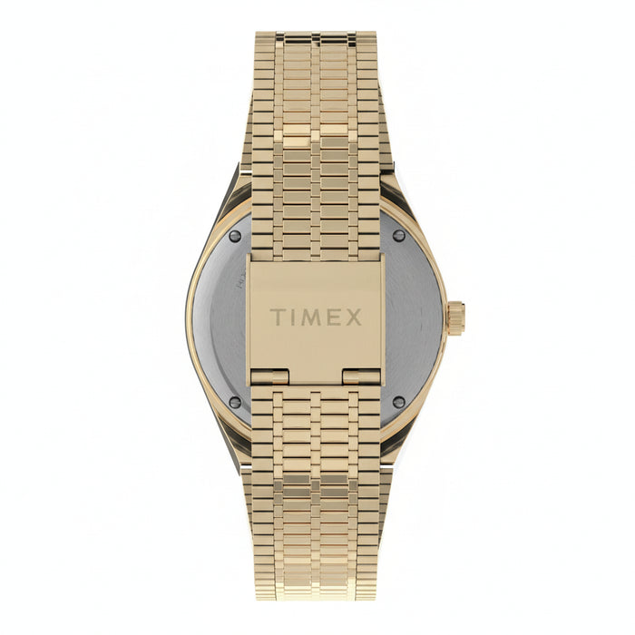 Timex Q Timex 38mm Blue Dial Gold-Tone Men's Watch โ TWEG26302