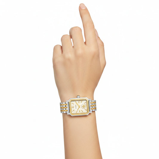 Tory Burch Robinson Cream Dial Two-Tone Stainless Steel Ladies Watch โ TBW1501