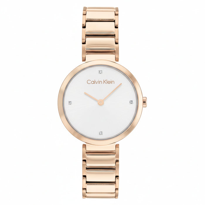 Calvin Klein Minimalistic T-Bar Rose Gold Ladies Watch โ 25200140