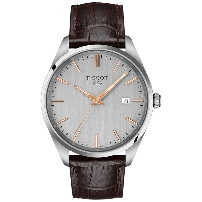 Tissot PR 100 Silver Dial Brown Leather Men's Watch – T150.410.16.031.00