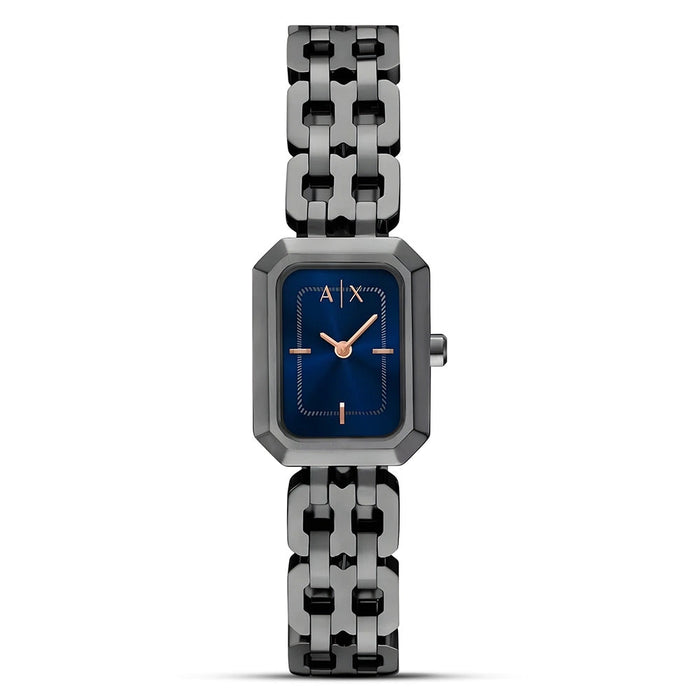 Armani Exchange Blue Dial Gunmetal Ladies Watch – AX5812
