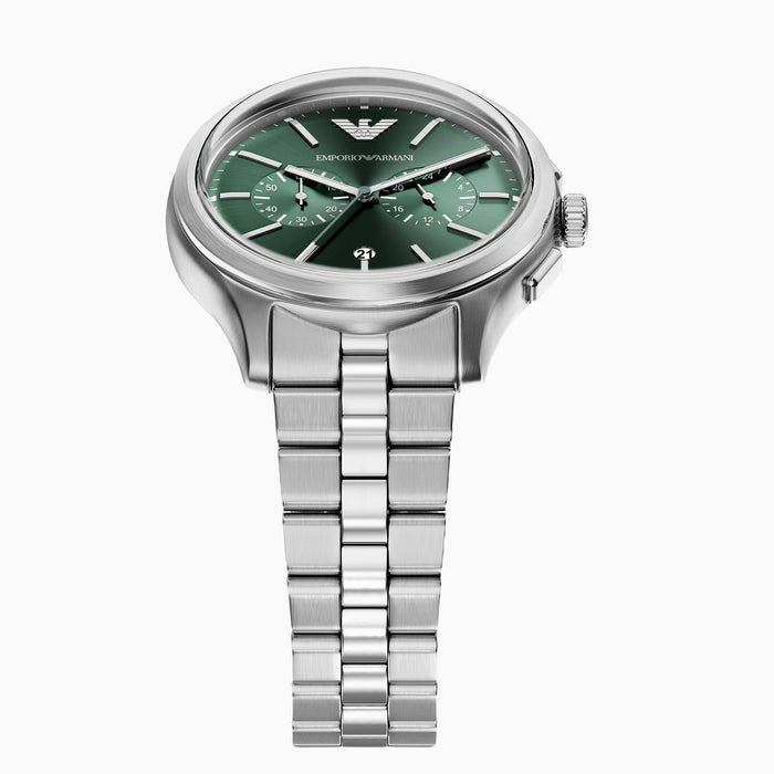 Emporio Armani Dario Green Dial Chronograph Men's Watch – AR11746