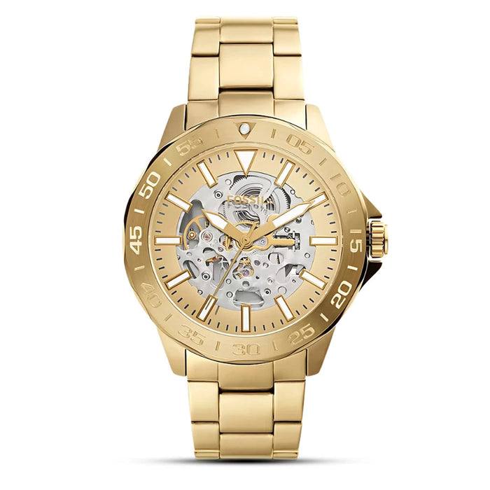 Fossil Bannon Automatic Gold Sunray Dial Gold-Tone Stainless Steel Men's Watch – BQ2680