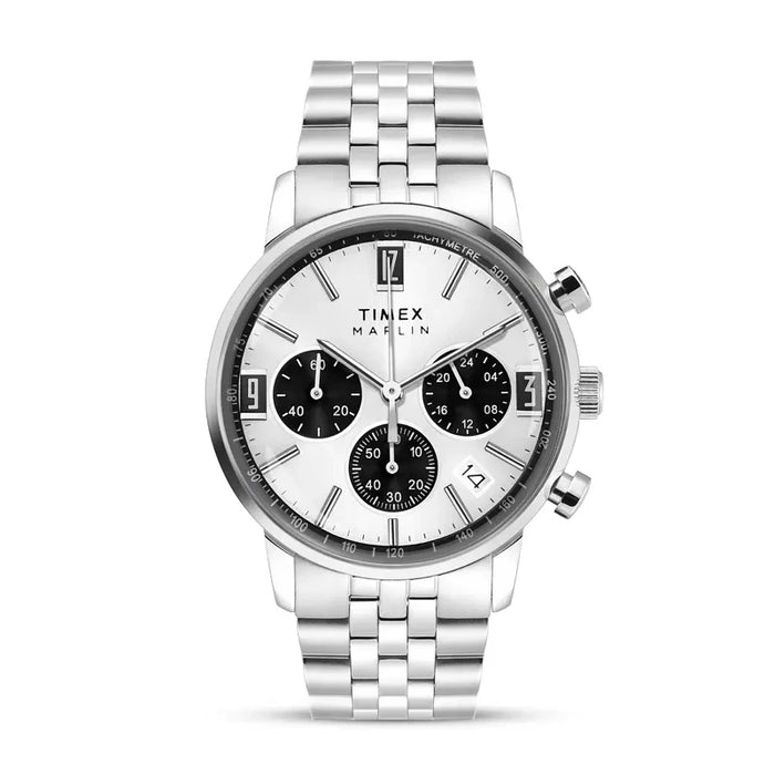 Timex Marlinยฎ Chronograph Tachymeter Silver Dial Men's Watch | TWEG26704