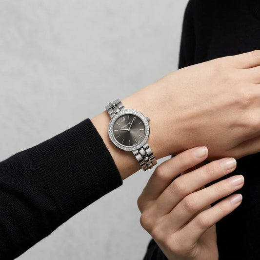 Swarovski Daytime Grey Dial Stainless Steel Bracelet Ladies Watch โ 5213681