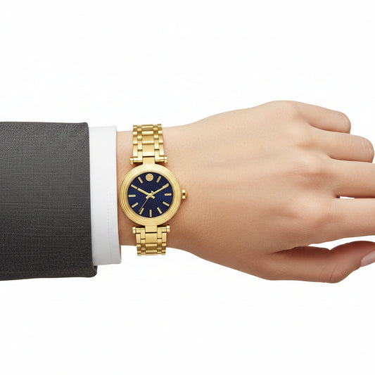 Tory Burch Classic T Gold Dial Gold-Tone Stainless Steel Ladies Watch โ TBW9010