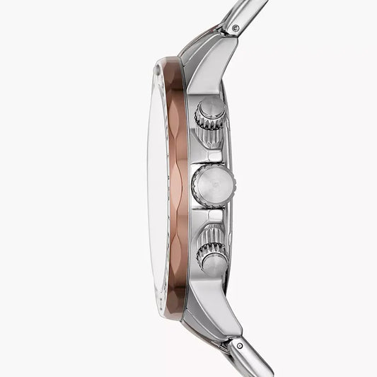 Fossil Bannon Multifunction Brown Sunray Dial Two-Tone Stainless Steel Men's Watch โ BQ2502