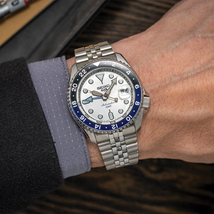 Seiko 5 Sports SSK GMT White Dial Men's Watch – SSK033