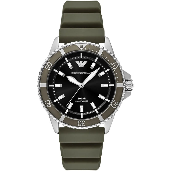 Emporio Armani World Explorer Black Dial Solar Men's Watch – AR11699