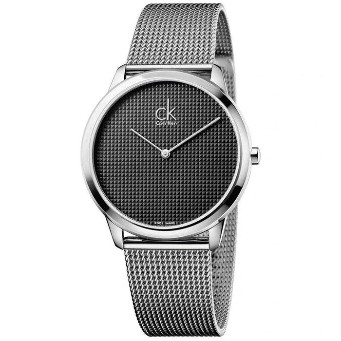 Calvin Klein Minimal Grey Dial Stainless Steel Mesh Men's Watch β K3M2112X