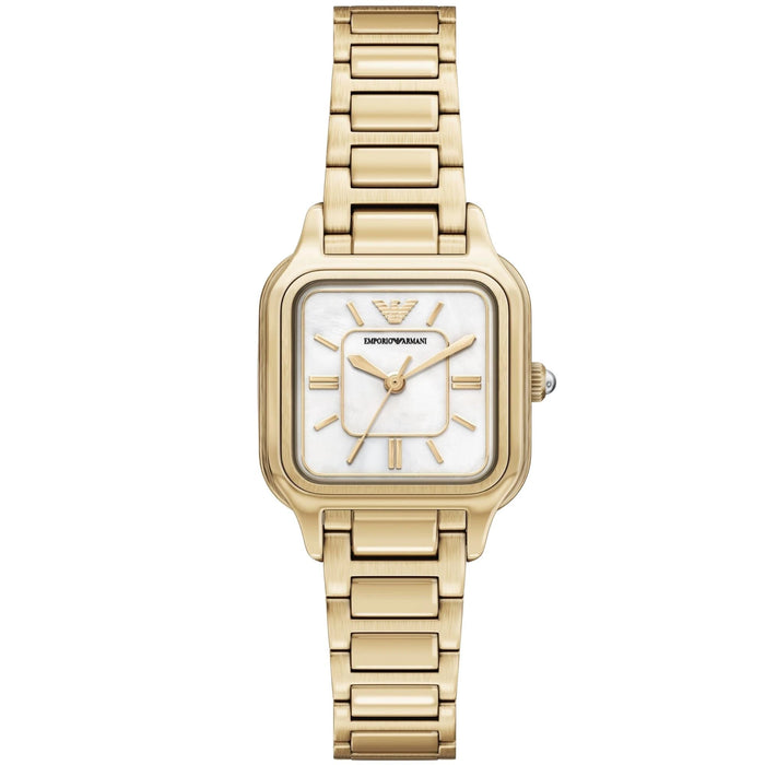 Emporio Armani Mother-of-Pearl Dial Gold-Tone Ladies Watch – AR11744