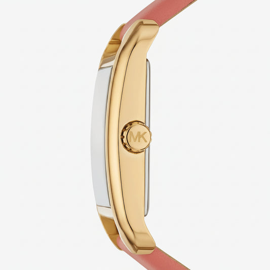 Michael Kors Petite Monroe Gold-Tone & Grapefruit Leather Ladies Watch โ MKO1060