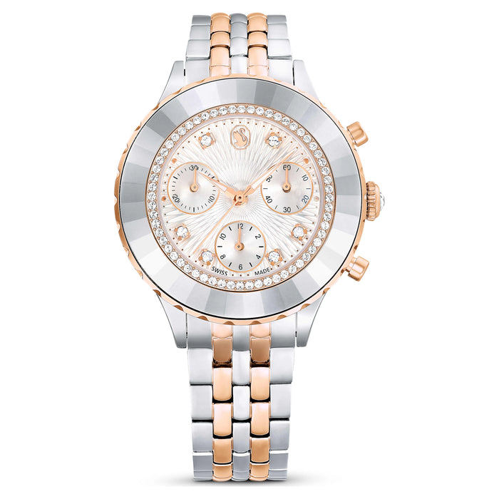 Swarovski Octea Chrono Rose Gold-Tone White Dial Ladies Watch β 5672937