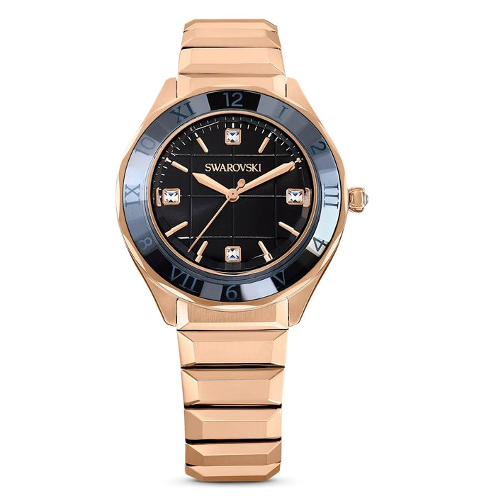 Swarovski Dextera Black Dial Rose Gold-Tone Watch β 5641294
