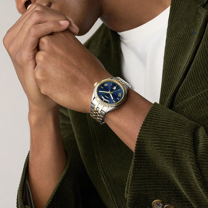Fossil Campbell 42mm Blue Dial Two-Tone Men's Watch β FS6141