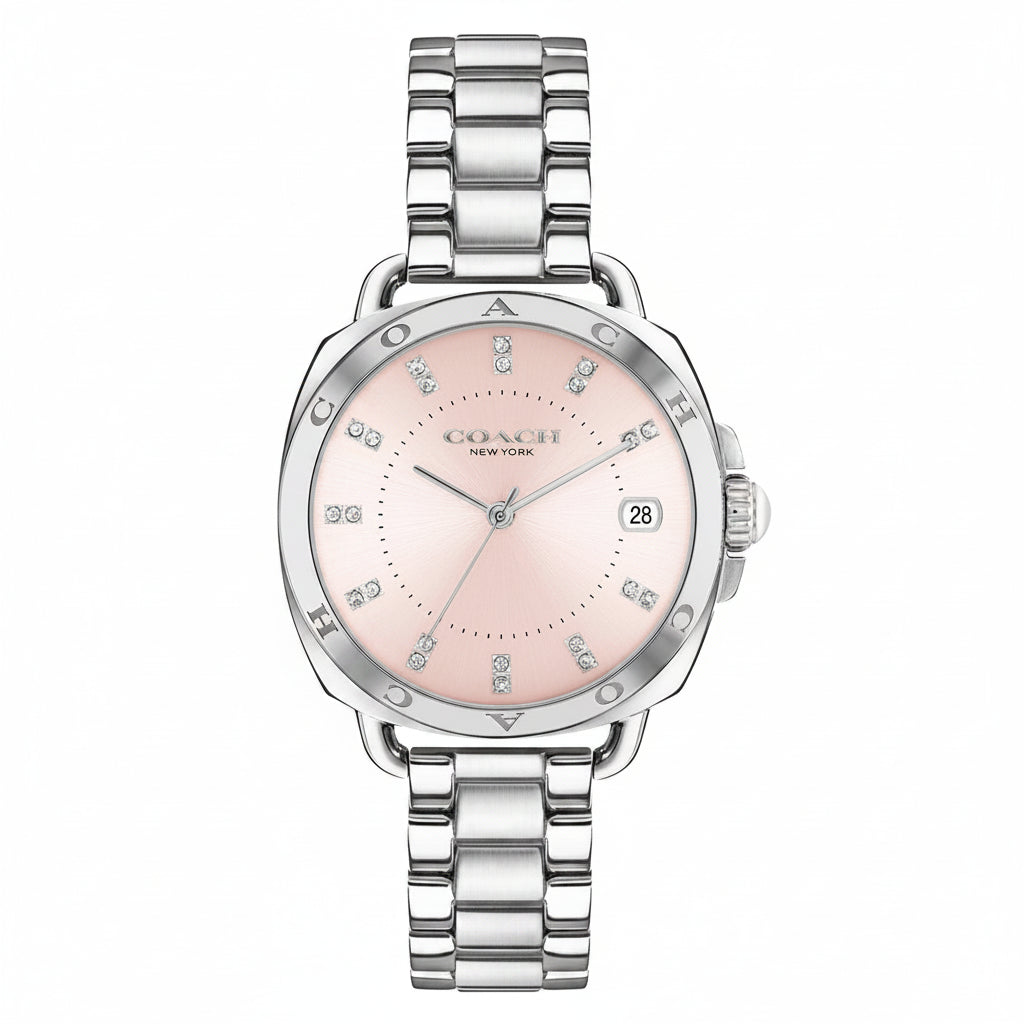 Coach Greyson Pink Dial Stainless Steel Strap Ladies Watch – 14504152