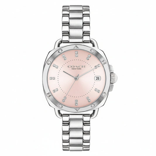 Coach Greyson Pink Dial Stainless Steel Strap Ladies Watch – 14504152