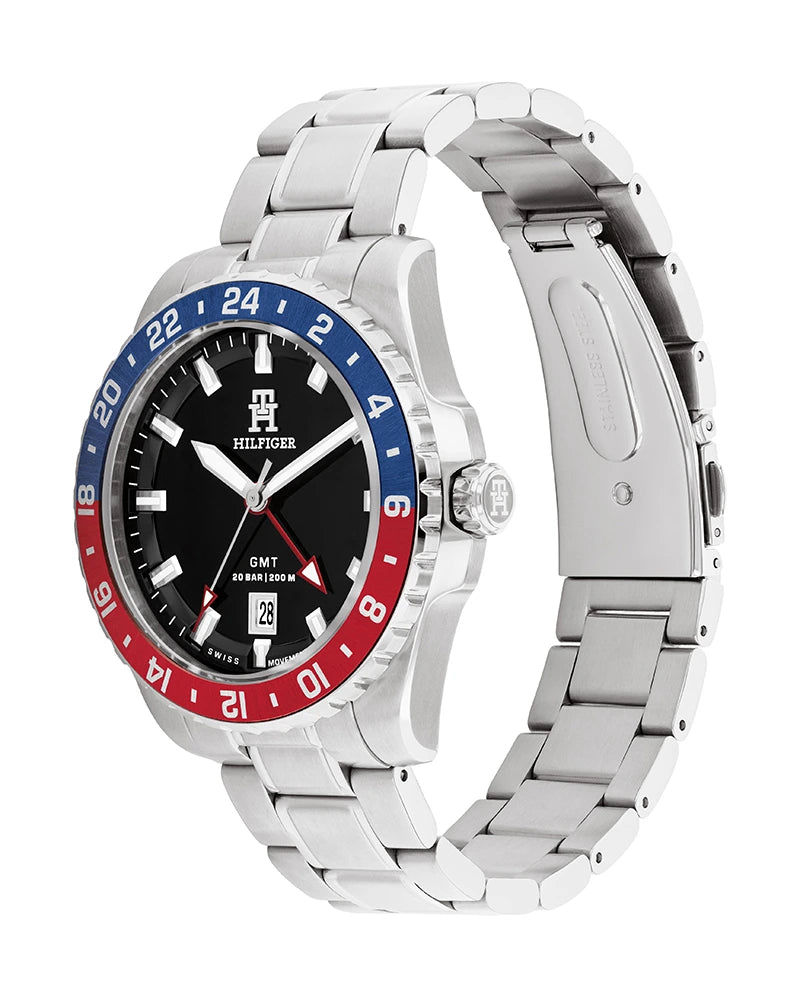 Tommy Hilfiger TH85 GMT Black Dial Men's Watch – 1792131