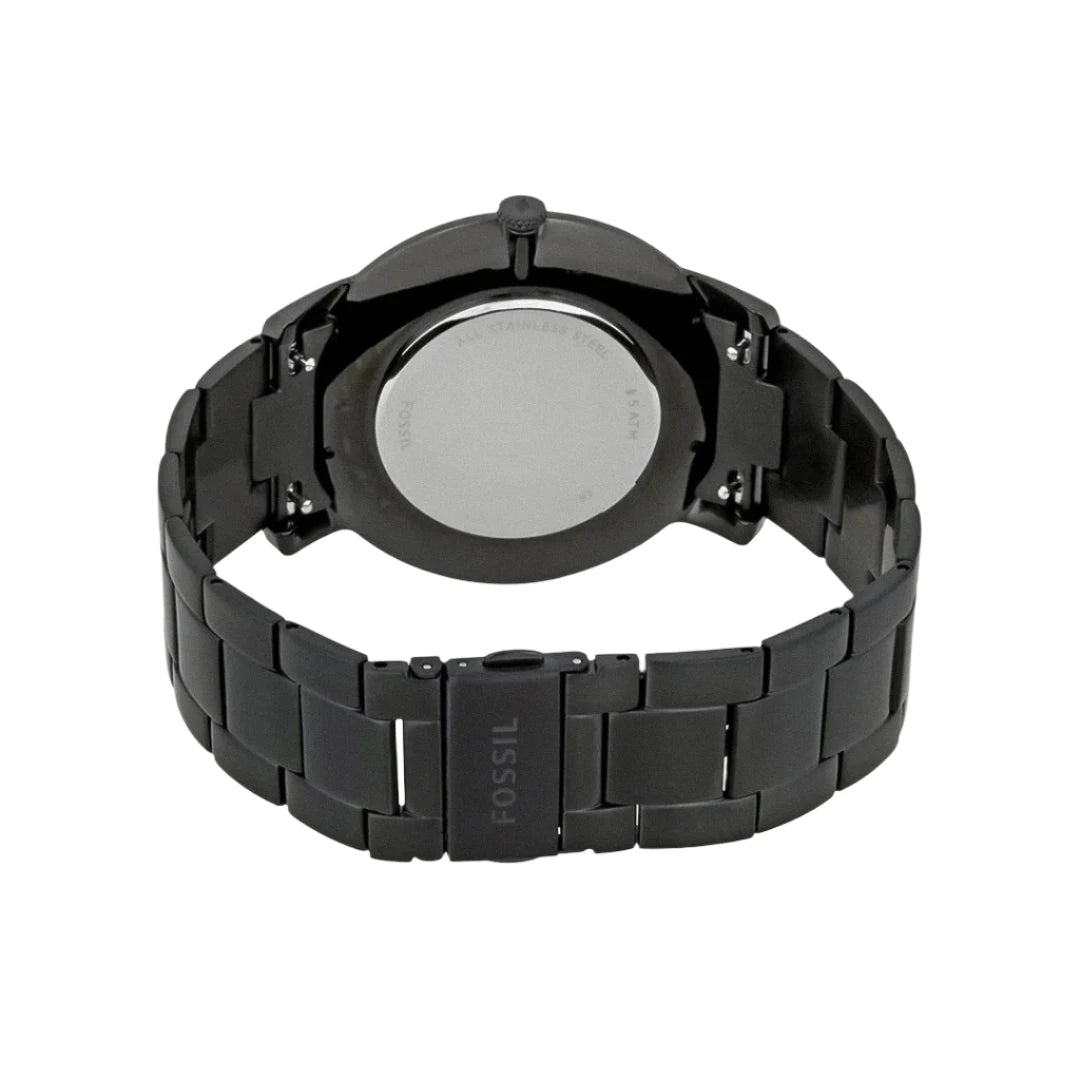 Fossil Minimalist Slim Black Dial Black Stainless Steel Men's Watch – FS5308