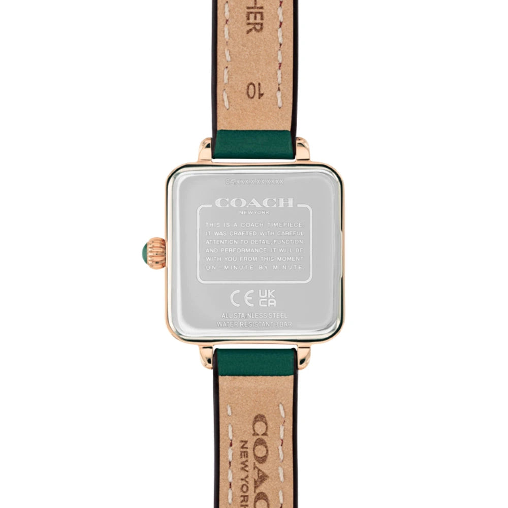 Coach Green Dial Leather Strap Ladies Watch – COH-0037