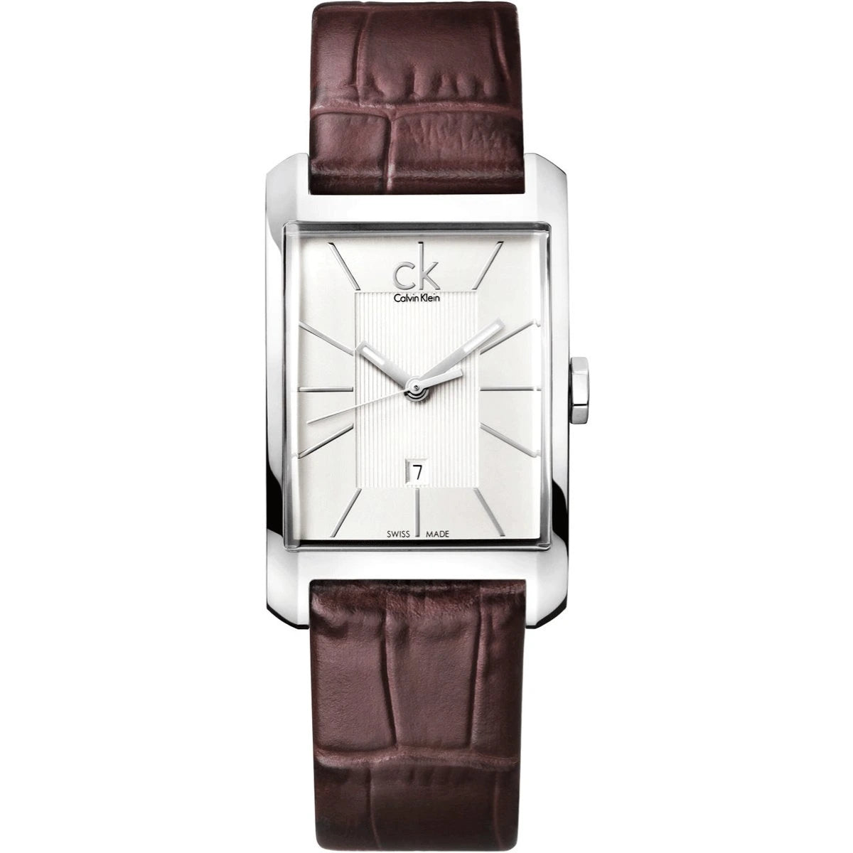 Calvin Klein Window Silver Dial Brown Leather Ladies Watch – K2M23126