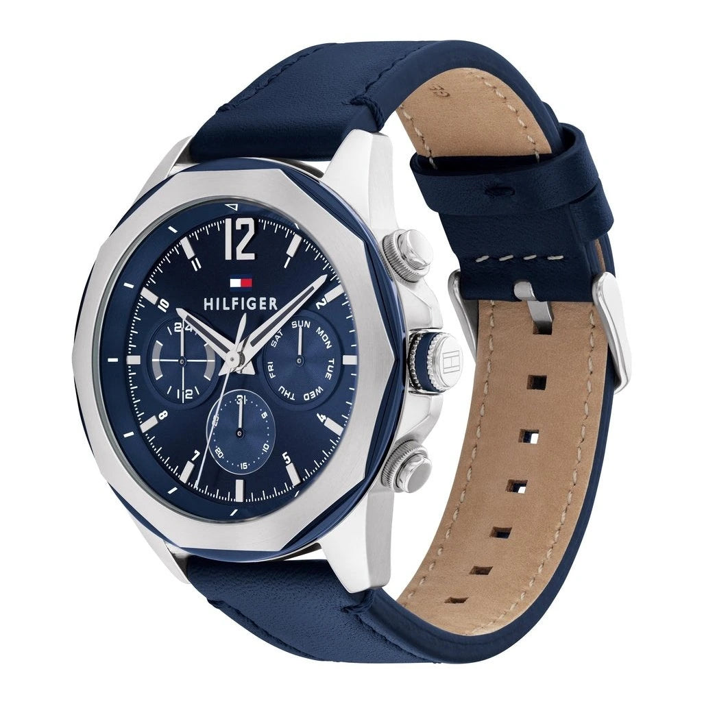 Tommy Hilfiger Lars Blue Dial Leather Men's Watch – 1792063