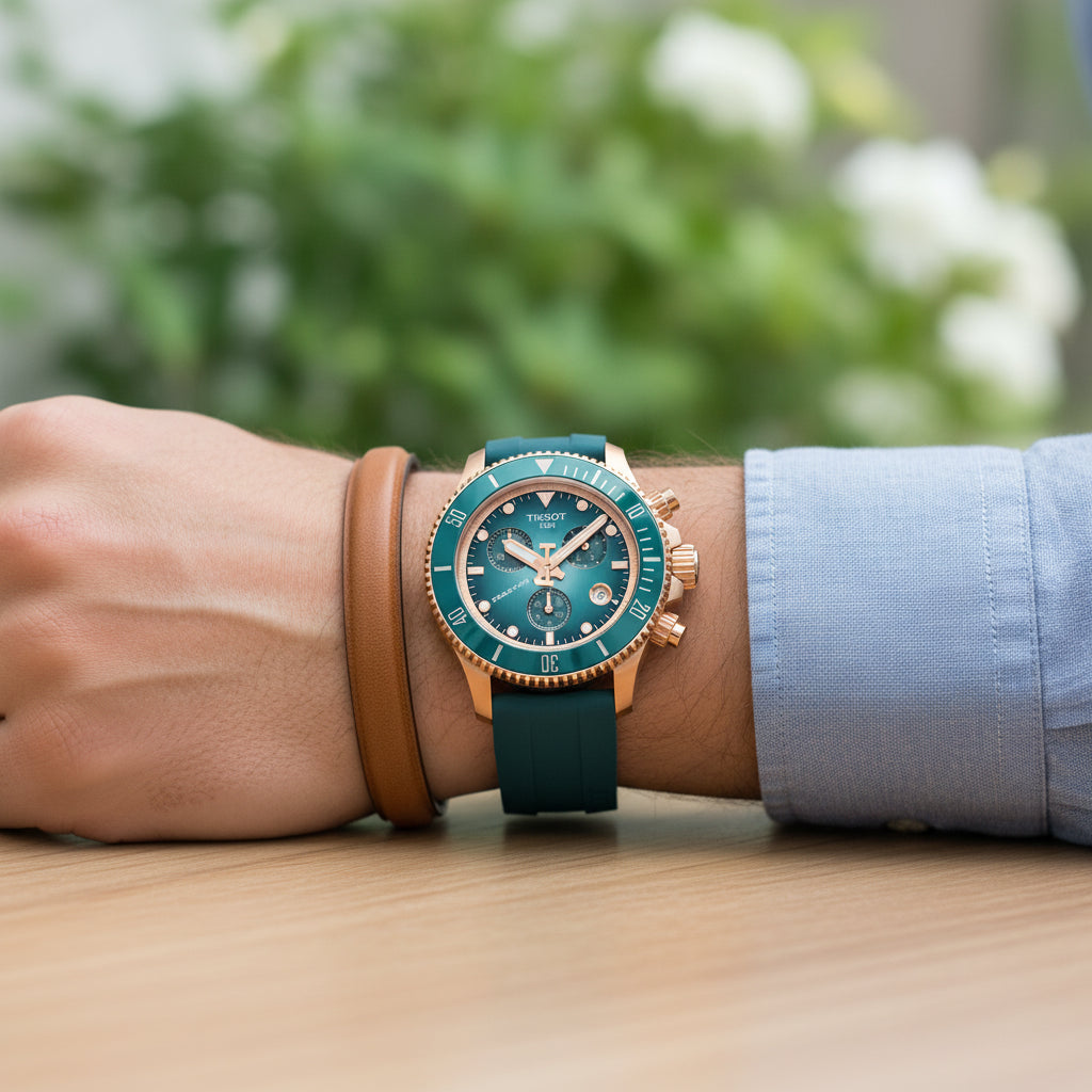 Tissot Seastar 1000 Quartz Chronograph Turquoise Dial Watch – T120.217.37.041.00