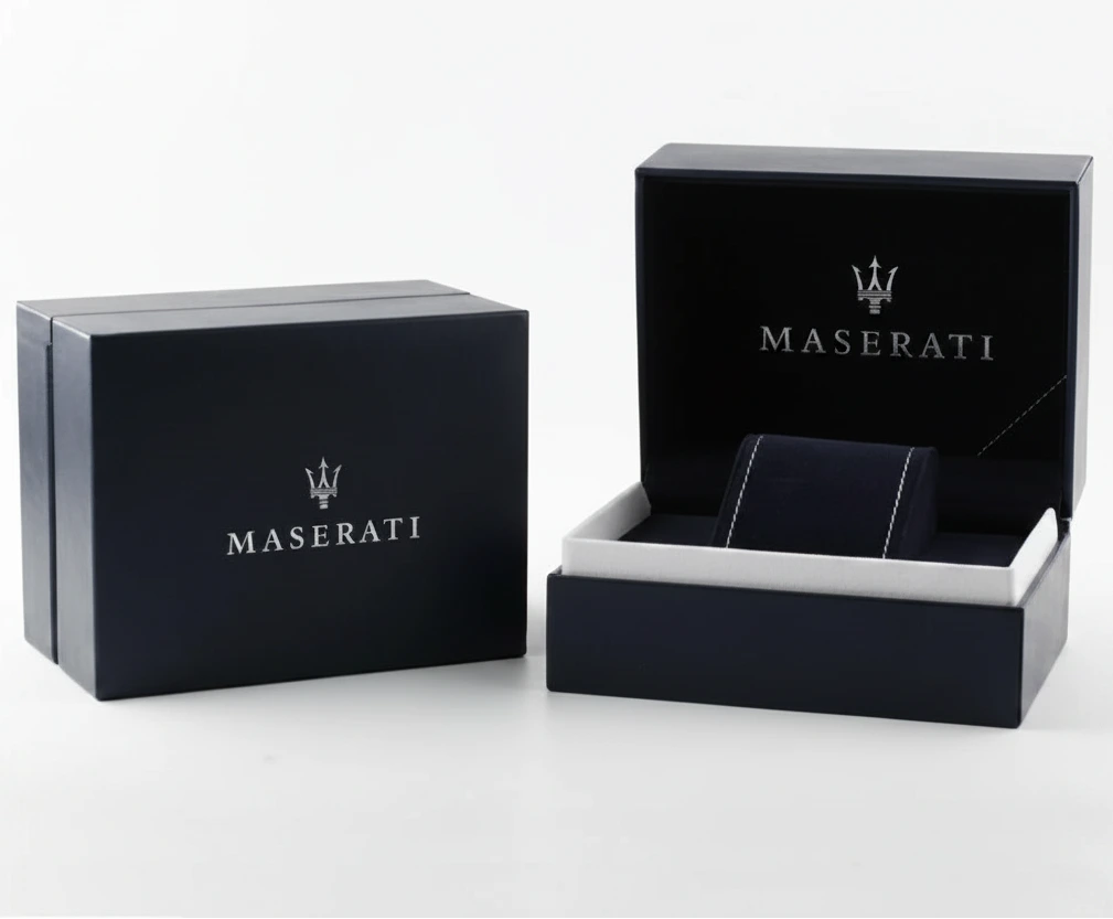 Maserati Stile Skeleton Chronograph Black Dial Black Silicone Strap Men's Watch – R8871642003