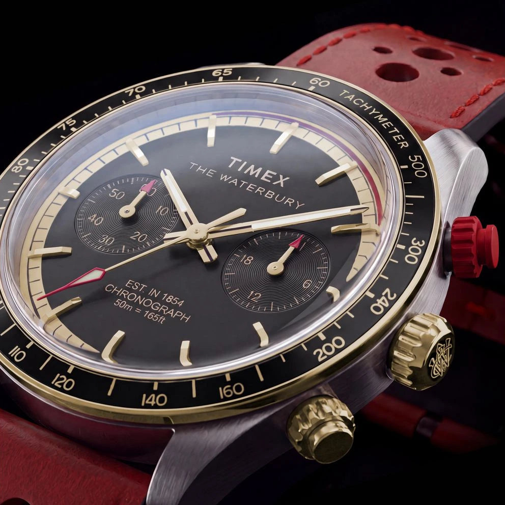 Timex Waterbury Heritage Chronograph Black Dial Men's Watch – TW2Y93400