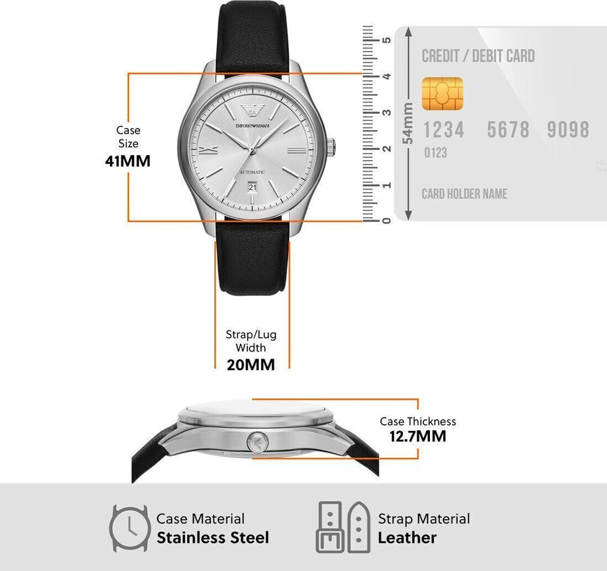 Emporio Armani Antonio White Silver Dial Automatic Men's Watch – AR60077