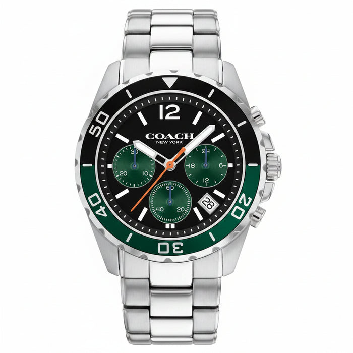 Coach Kent Black Green Dial Chronograph Watch – 14602557