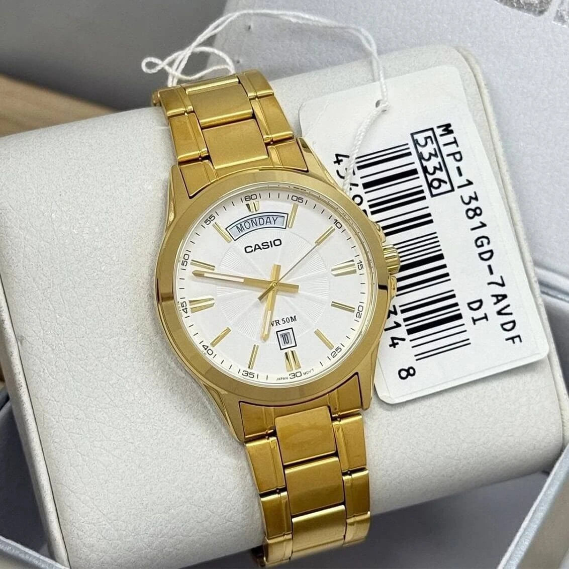Casio MTP-1381GD-7AVDF Gold-Tone Day-Date Men's Watch