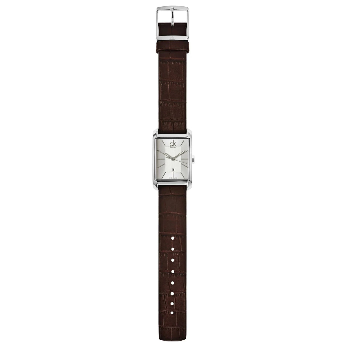 Calvin Klein Window Silver Dial Brown Leather Ladies Watch – K2M23126