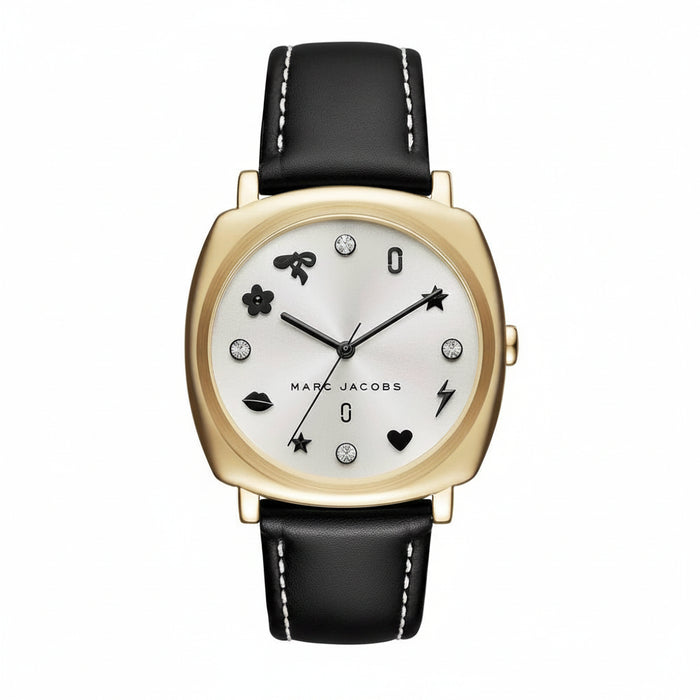 Marc Jacobs Gold White Dial Leather Strap Ladies Watch | MJ1564