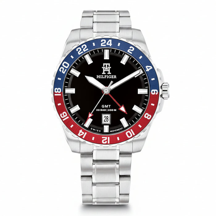 Tommy Hilfiger TH85 GMT Black Dial Men's Watch – 1792131