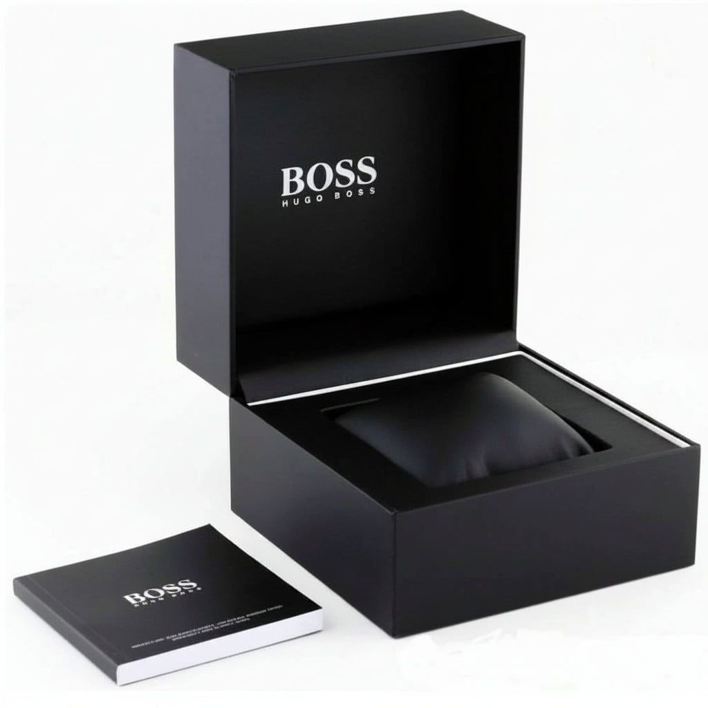 Hugo Boss Men's Olive Green Chronograph Dial Gold-Tone Stainless Steel Watch – 1514019