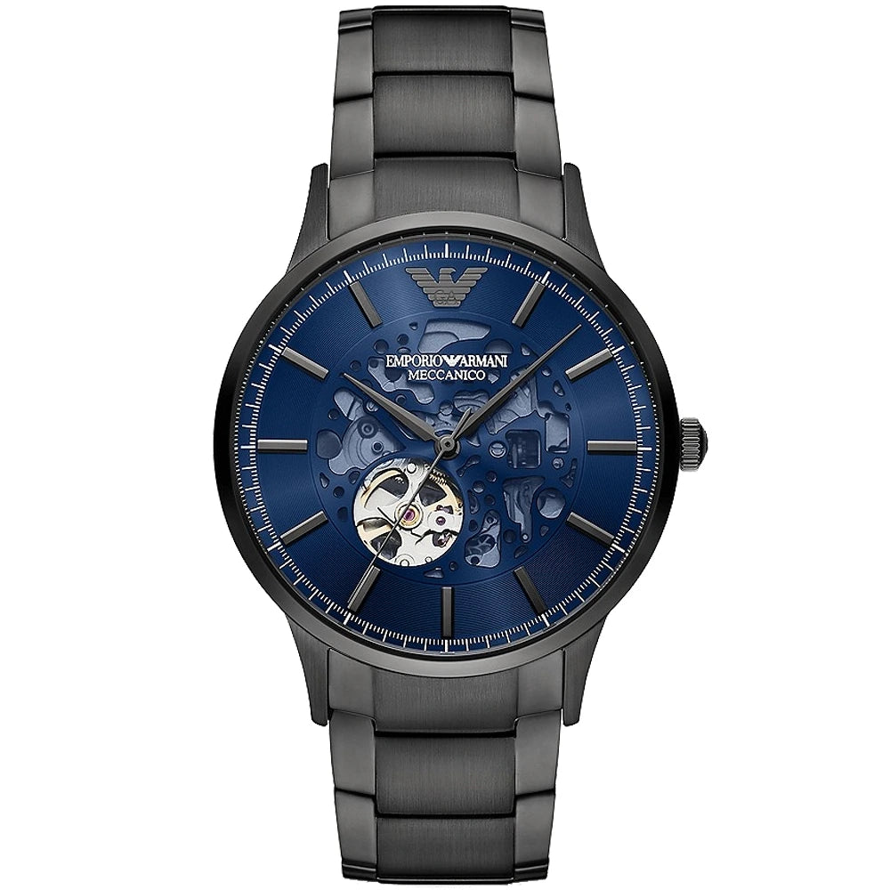 Emporio Armani Renato Blue Dial Gunmetal Stainless Steel Men's Watch – AR60056