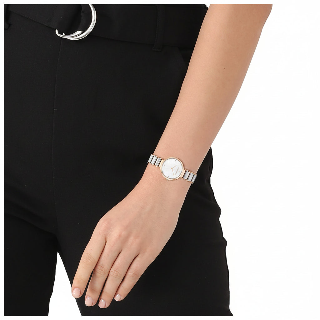 Calvin Klein Minimalistic T-Bar Two-Tone Ladies Watch – 25200139