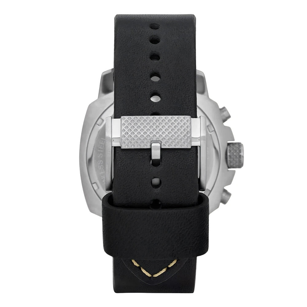 Fossil Modern Machine Chronograph Black Dial Black Leather Men's Watch – FS4928
