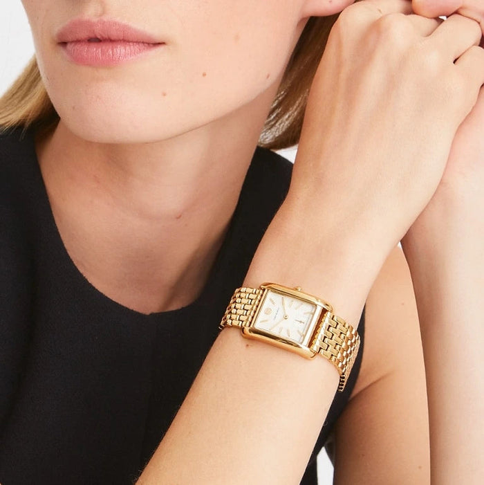 Tory Burch The Eleanor Mother of Pearl Dial Rose Gold Stainless Steel Ladies Watch – TBW1079