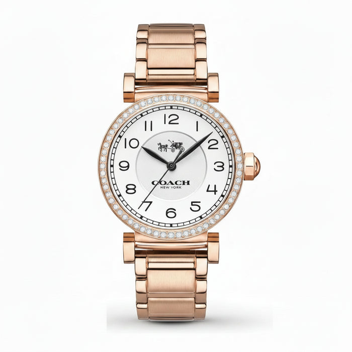 Coach Madison White Dial Rose Gold Steel Strap Ladies Watch – 14502398
